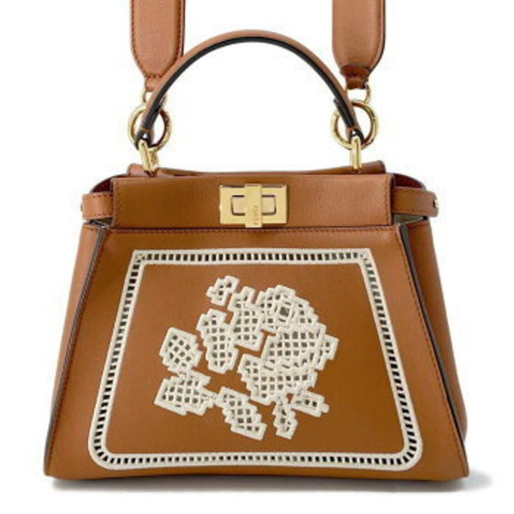 Fendi Peekaboo Leather Handbag Bag Shoulder - Picture 1 of 8